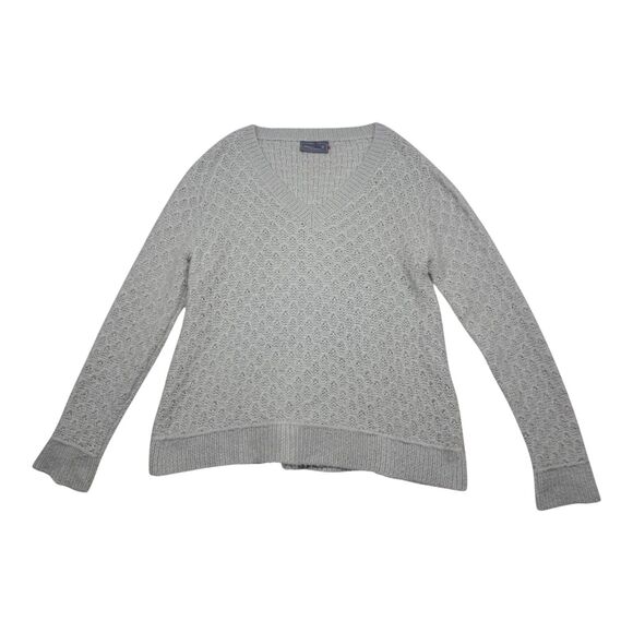 Wooden Ships Sweater Womens Small/Medium Gray Mohair Wool V Neck Classic Cozy - Picture 1 of 12